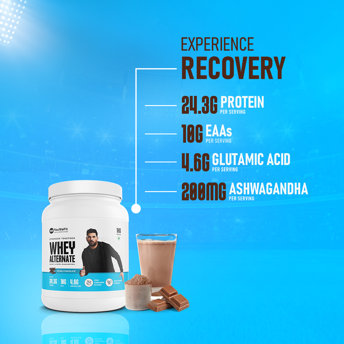 New & Improved YouWeFit - Whey Alternate (2X1kg) | 24g Protein, 5g BCAA | No Bloating | Complete Amino Profile | Plant Protein | Faster Muscle Recovery