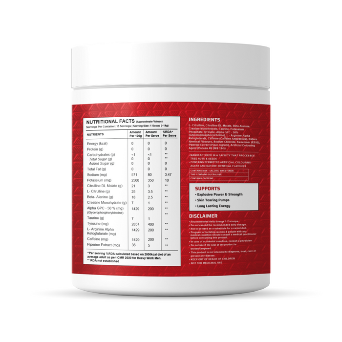 Dynamite Pre-Workout | Valencia Orange - (210g, 15 Servings)