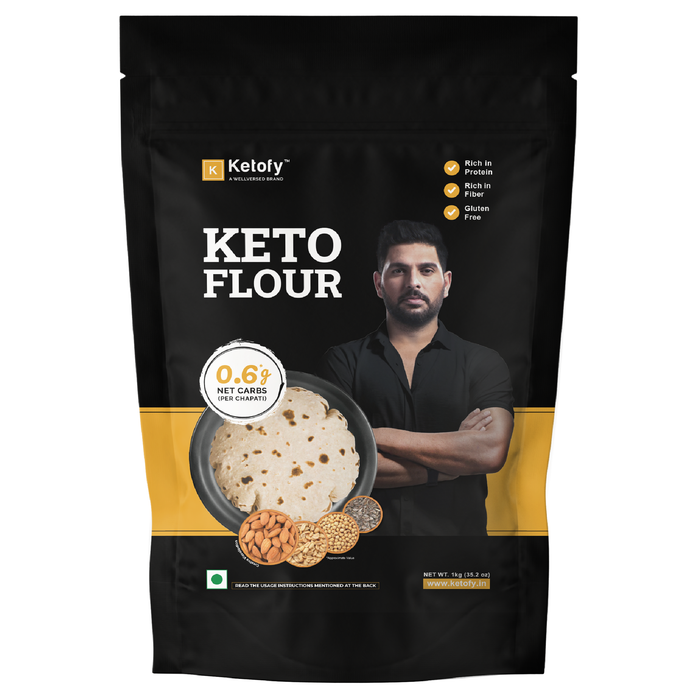 Ketofy - Keto Flour (1kg) | 0.6g Net Carb/Chapati | Sugar Control Atta | Helps Manage Weight | Ultra Low GI Keto Atta with Superfood Ingredients - Sunflower Seeds, Almonds, Peanuts | Gluten Free Atta