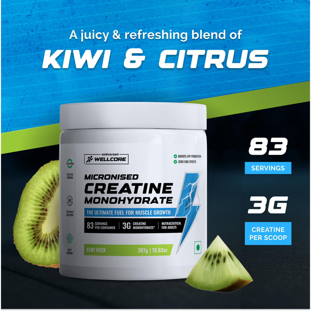 Buy Wellcore Pure Micronised Creatine Monohydrate (307g, 83 Servings ...