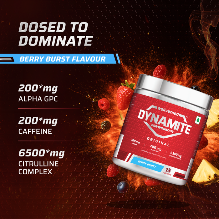 Dynamite Pre-Workout (210g, 15 Servings) | Berry Burst