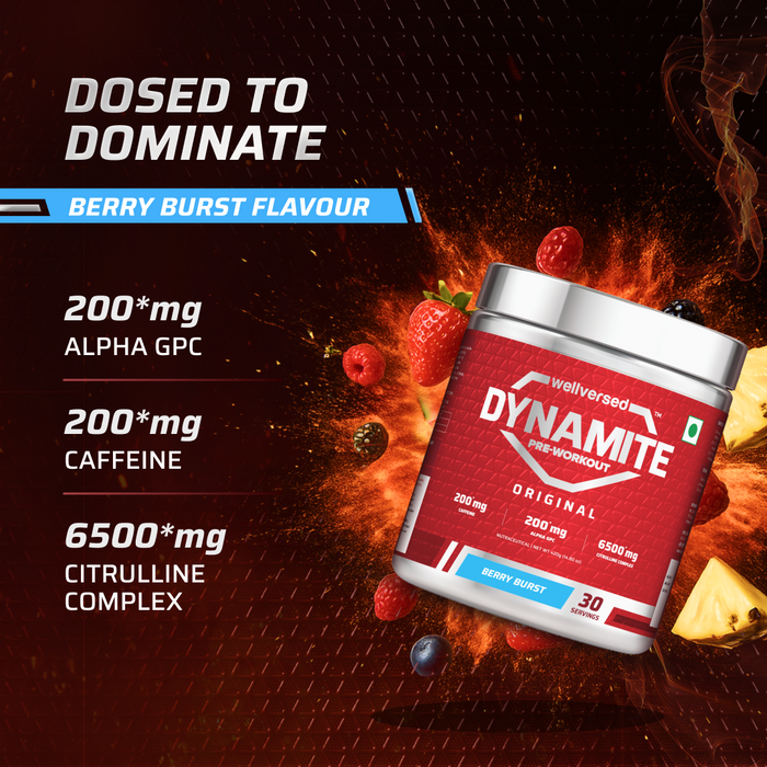 Dynamite Pre-Workout (420g, 30 Servings) | Berry Burst