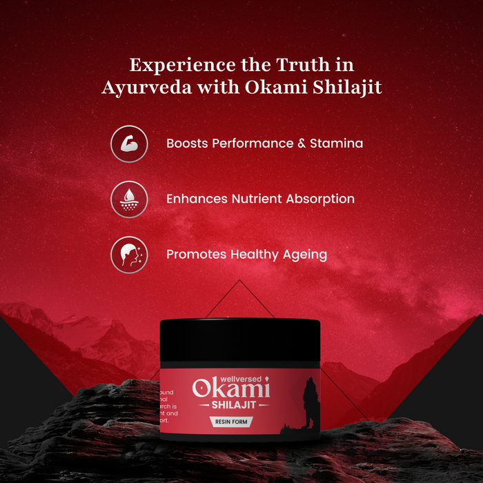 Okami Himalayan Shilajit Resin - 20g | Performance and Stamina Booster | 100% Ayurvedic | Lab Tested | For Men & Women