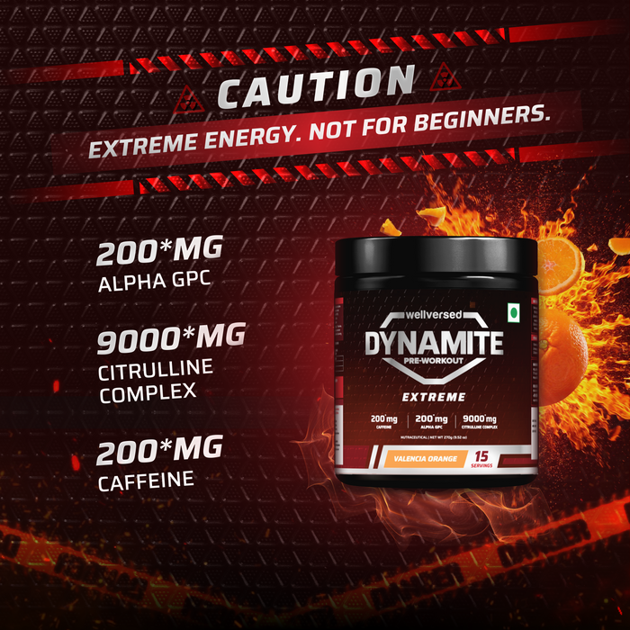 Dynamite Pre-Workout EXTREME (270g, 15 Servings) | Valencia Orange