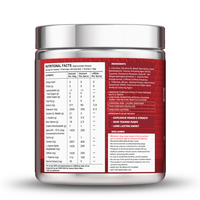 Dynamite Pre-Workout (210g, 15 Servings) | Berry Burst
