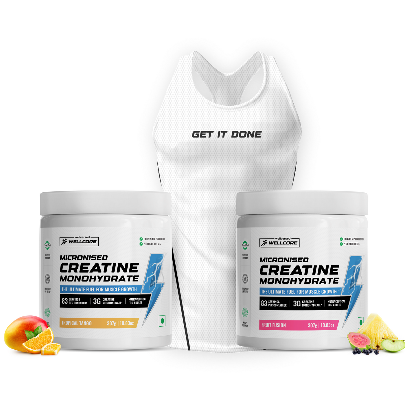 Wellcore - Micronised Creatine Monohydrate (83 Servings, Tropical Tang ...