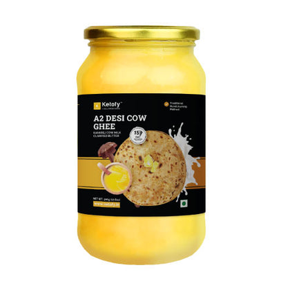 Ketofy - A2 Desi Cow Ghee (500g) | Traditional Bilona Method | Healthy and Pure | Easily Digestible | Healing and Nourishing A2 Kankrej Cow Desi Ghee