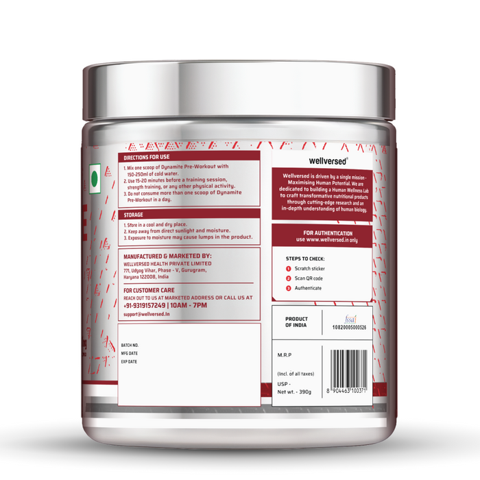 Dynamite Pre-Workout Caffeine Free (390g, 30 Servs) | Green Apple