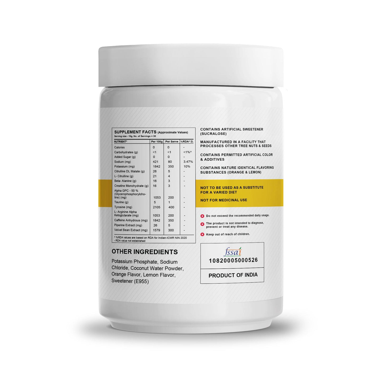 Wellcore God Mode Pre Workout Supplement (570g, 30 Servings) Not F