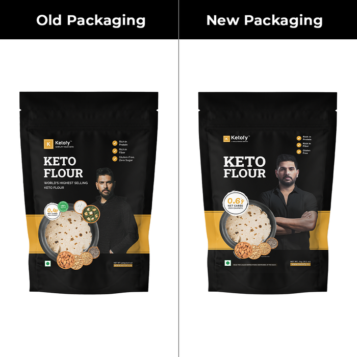 Ketofy - Keto Flour (3x1kg) | 0.6g Net Carb/Chapati | Sugar Control Atta | Helps Manage Weight | Ultra Low GI Keto Atta with Superfood Ingredients - Sunflower Seeds, Almonds | Gluten Free Atta