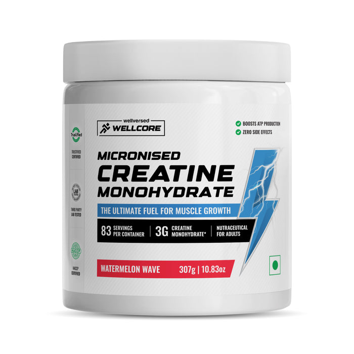 Wellcore - Pure Micronised Creatine Monohydrate | Watermelon Wave (307g, 83 servings)
