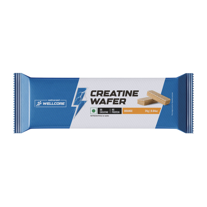 Wellcore - Creatine Wafer Bar | Orange Flavour (Pack of 6)