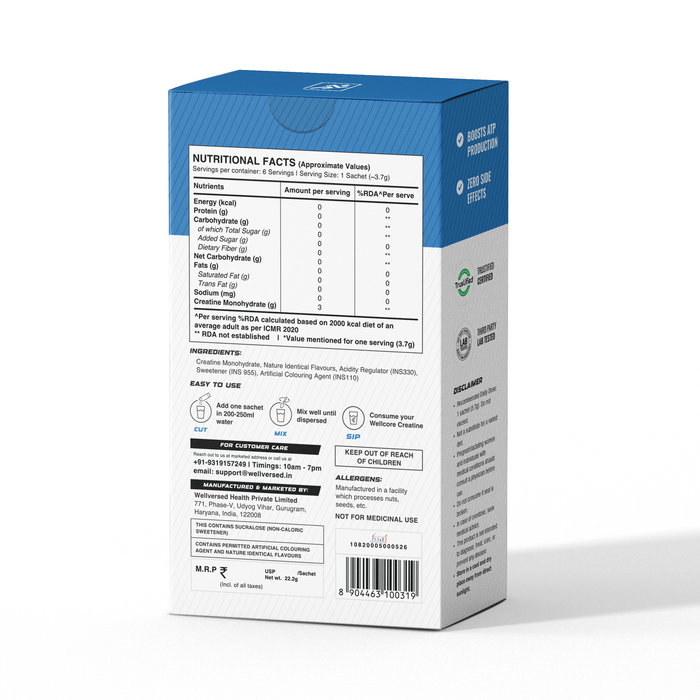 Wellcore - Pure Micronised Creatine Monohydrate | Tropical Tango (6 Sachets)