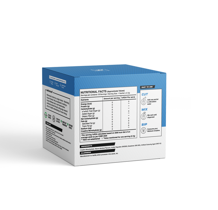 Wellcore - Pure Micronised Creatine Monohydrate | Tropical Tango (30 Sachets)