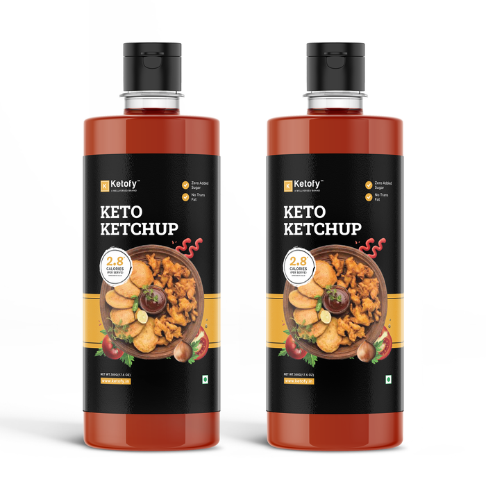Ketofy - Ketchup (500g) | Sugarfree Tomato Sauce | Low Calorie | No Artificial Colors & Flavours | Healthy Sauce for Kids & Adults | Keto Ketchup